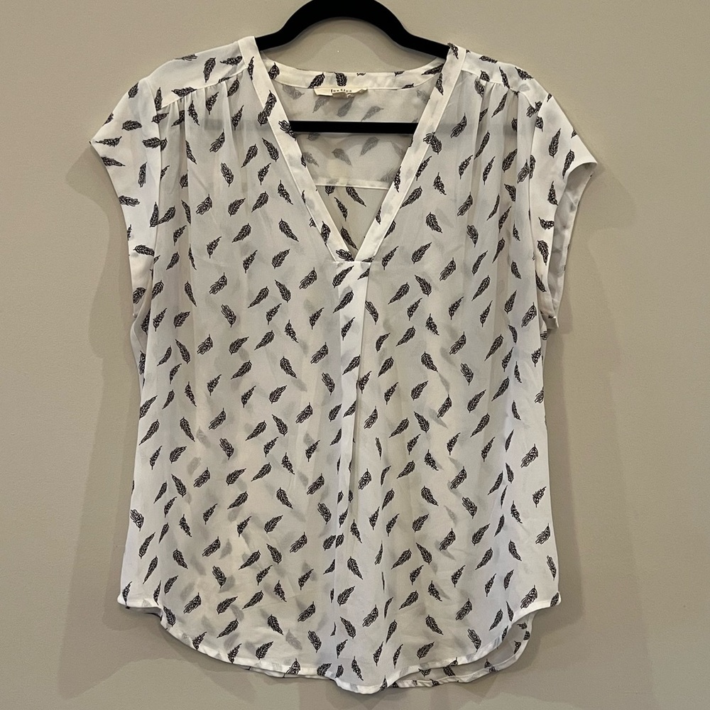 Women’s Fun2Fun White Feather Sheer Top | XL